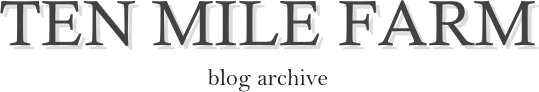 TEN MILE FARM                   
blog archive
